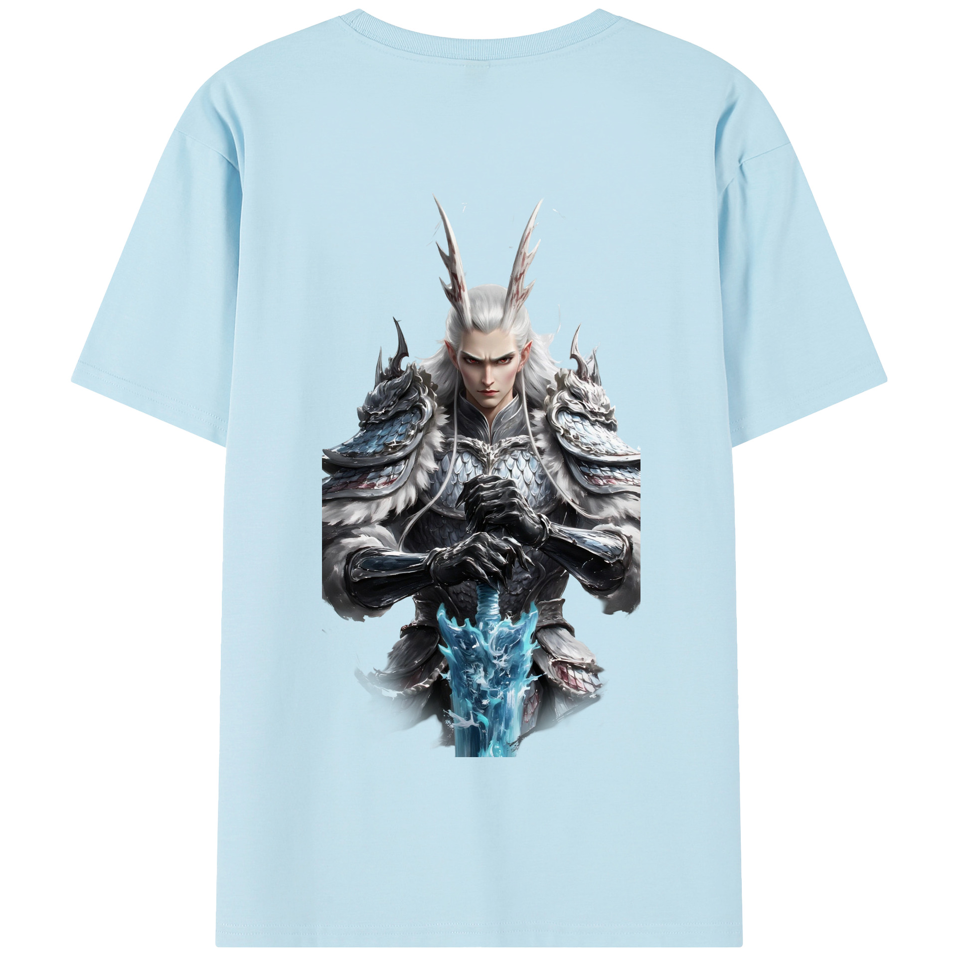 （画像用） Ne Zha 2 ナタ 魔童の大暴れ 綿100％半袖Tシャツ（背面プリント）